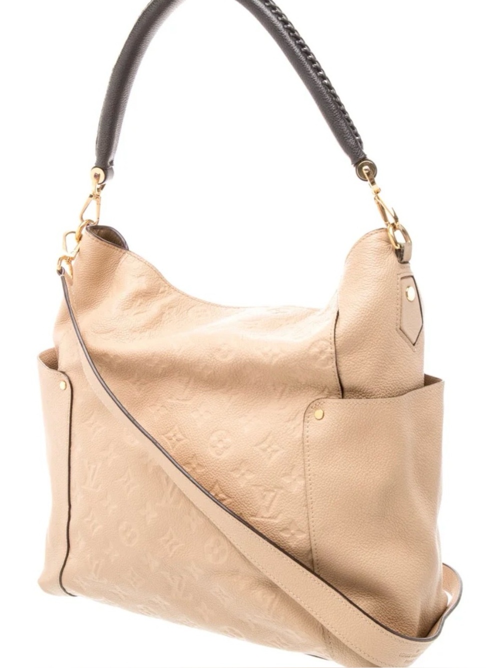Authentic Louis Vuitton Monogram Bagatelle Leather Shoulder Bag
